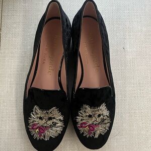 Kate Spade Lounge Whiskers Meow Cat Suede Loafers, Black Multi